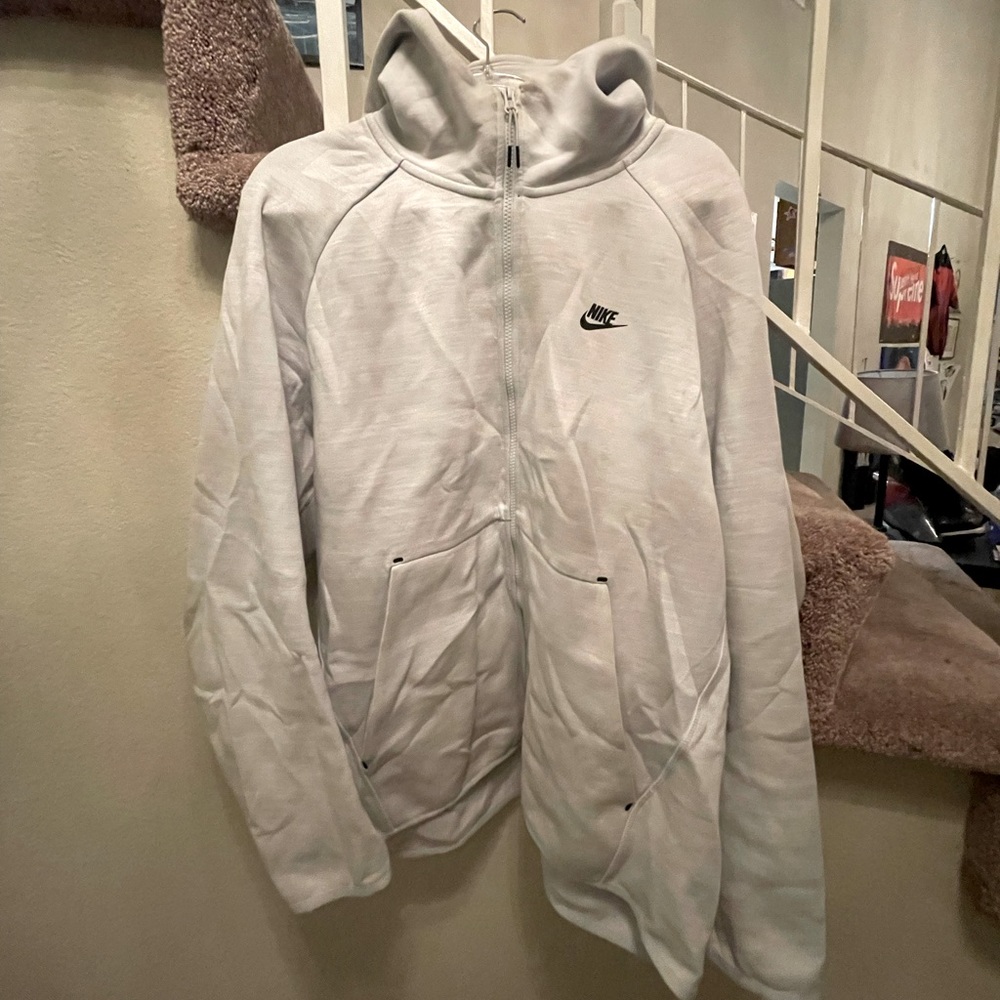 White/Gray colored Nike Zip-Up Jacket